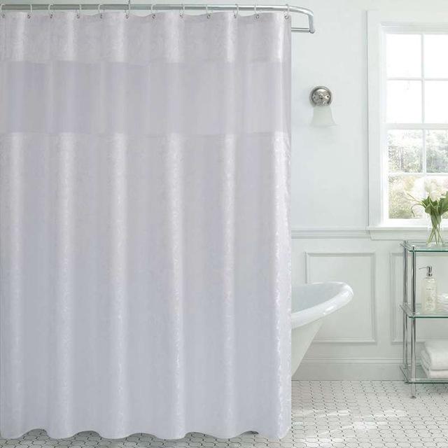 Weißer Duschvorhang aus Textil für Badezimmer