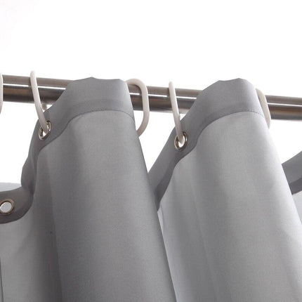 Grauer Duschvorhang aus Stoff für Badezimmer