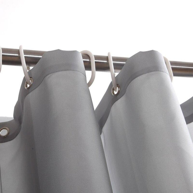 Grauer Duschvorhang aus Stoff für Badezimmer