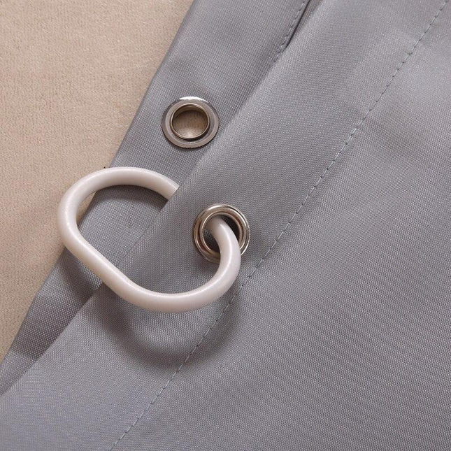 Grauer Duschvorhang aus Stoff für Badezimmer