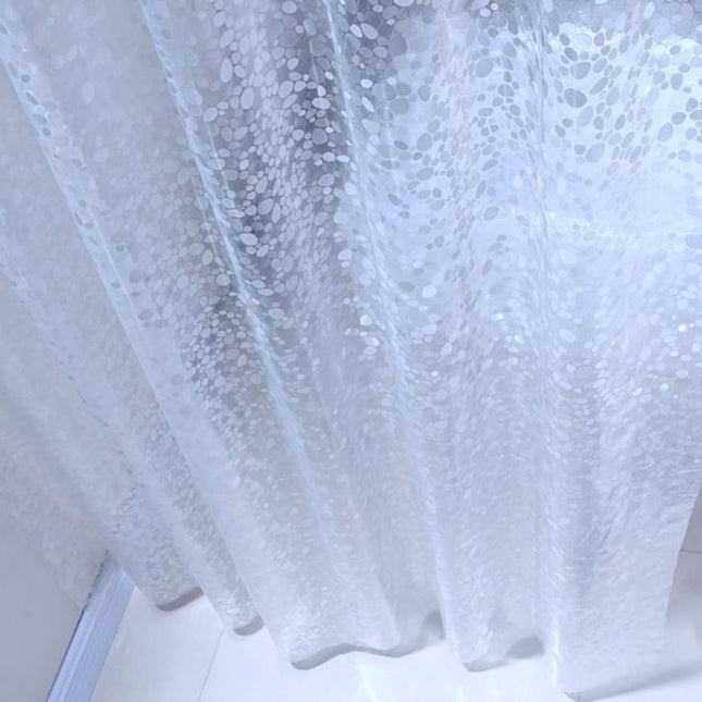 Transparenter Duschvorhang mit dezentem Glitzermuster