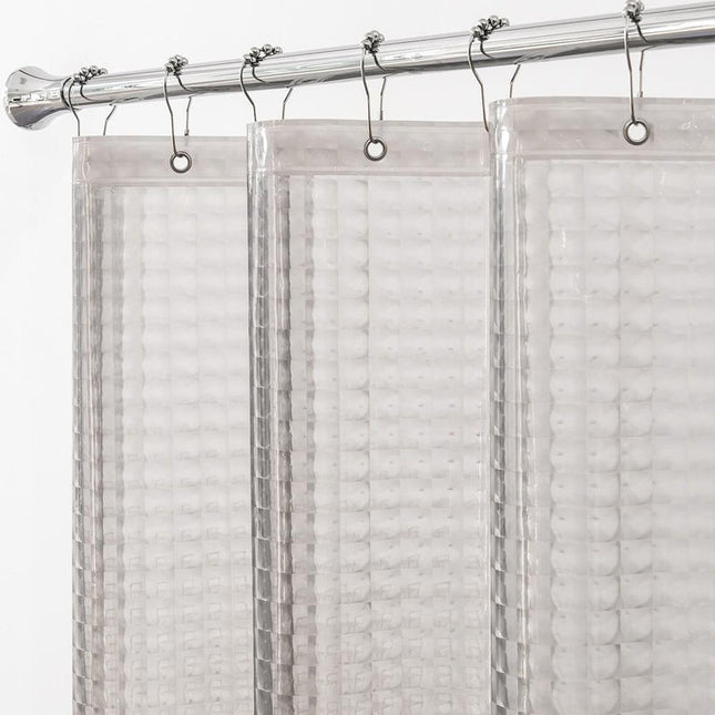 Transparenter Duschvorhang mit 3D Würfelmuster