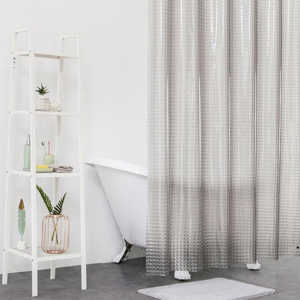 Transparenter Duschvorhang mit 3D Würfelmuster