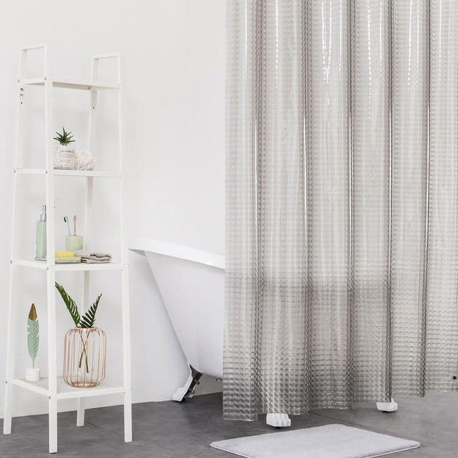 Transparenter Duschvorhang mit 3D Würfelmuster